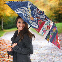 Hawaiian Manta Ray and Turtle Tribal Tattoo Umbrella With Hawaii Flag and Flowers