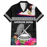 Personalized American Samoa Flag Day Hawaiian Shirt Tanoa and Fue mix Hibiscus Flower Polynesian Pattern LT03 Black - Polynesian Pride