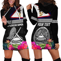 Personalized American Samoa Flag Day Hoodie Dress Tanoa and Fue mix Hibiscus Flower Polynesian Pattern LT03 - Polynesian Pride