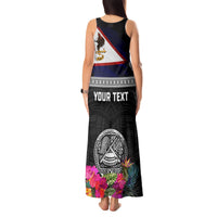 Personalized American Samoa Flag Day Tank Maxi Dress Tanoa and Fue mix Hibiscus Flower Polynesian Pattern LT03 - Polynesian Pride