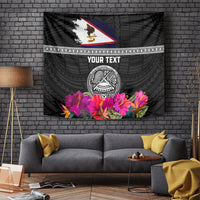 Personalized American Samoa Flag Day Tapestry Tanoa and Fue mix Hibiscus Flower Polynesian Pattern LT03 - Polynesian Pride