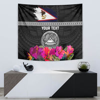 Personalized American Samoa Flag Day Tapestry Tanoa and Fue mix Hibiscus Flower Polynesian Pattern LT03 - Polynesian Pride