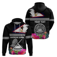 Personalized American Samoa Flag Day Zip Hoodie Tanoa and Fue mix Hibiscus Flower Polynesian Pattern