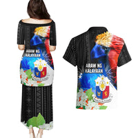 Philippines Independence Day Couples Matching Puletasi and Hawaiian Shirt Philippines Eagle and Sampaguita Jasmine Yakan Tribal