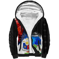 Philippines Independence Day Sherpa Hoodie Philippines Eagle and Sampaguita Jasmine Yakan Tribal LT03 Unisex Black - Polynesian Pride