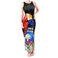 Philippines Independence Day Tank Maxi Dress Philippines Eagle and Sampaguita Jasmine Yakan Tribal LT03 Women Black - Polynesian Pride