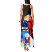 Philippines Independence Day Tank Maxi Dress Philippines Eagle and Sampaguita Jasmine Yakan Tribal LT03 - Polynesian Pride