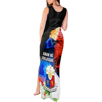 Philippines Independence Day Tank Maxi Dress Philippines Eagle and Sampaguita Jasmine Yakan Tribal LT03 - Polynesian Pride