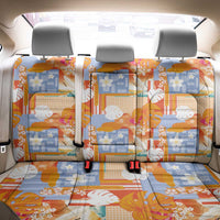 Hawaiian and Japanese Culture Together Back Car Seat Cover Palaka Japanese Art and Tropical Motif Tribal Patchwork