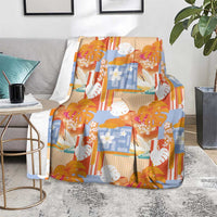 Hawaiian and Japanese Culture Together Blanket Palaka Japanese Art and Tropical Motif Tribal Patchwork