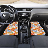 Hawaiian and Japanese Culture Together Car Mats Palaka Japanese Art and Tropical Motif Tribal Patchwork