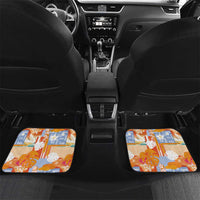 Hawaiian and Japanese Culture Together Car Mats Palaka Japanese Art and Tropical Motif Tribal Patchwork