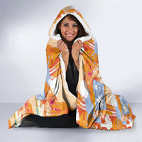 Hawaiian and Japanese Culture Together Hooded Blanket Palaka Japanese Art and Tropical Motif Tribal Patchwork