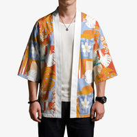 Hawaiian and Japanese Culture Together Kimono Palaka Japanese Art and Tropical Motif Tribal Patchwork