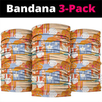 Hawaiian and Japanese Culture Together Neck Gaiter Palaka Japanese Art and Tropical Motif Tribal Patchwork