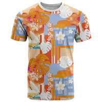 Hawaiian and Japanese Culture Together T Shirt Palaka Japanese Art and Tropical Motif Tribal Patchwork
