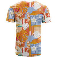 Hawaiian and Japanese Culture Together T Shirt Palaka Japanese Art and Tropical Motif Tribal Patchwork