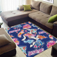 Hawaiian and Japanese Culture Together Area Rug Hawaiian Archipelago Shape Sea Animals LT03 - Polynesian Pride