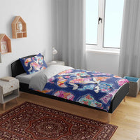 Hawaiian and Japanese Culture Together Bedding Set Hawaiian Archipelago Shape Sea Animals LT03 - Polynesian Pride