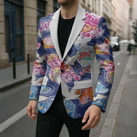 Hawaiian and Japanese Culture Together Blazer Hawaiian Archipelago Shape Sea Animals LT03 - Polynesian Pride