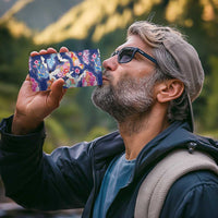 Hawaiian and Japanese Culture Together 4 in 1 Can Cooler Tumbler Hawaiian Archipelago Shape Sea Animals