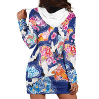 Hawaiian and Japanese Culture Together Hoodie Dress Hawaiian Archipelago Shape Sea Animals