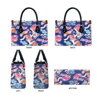 Hawaiian and Japanese Culture Together Leather Bag Hawaiian Archipelago Shape Sea Animals LT03 - Polynesian Pride
