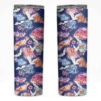 Hawaiian and Japanese Culture Together Skinny Tumbler Hawaiian Archipelago Shape Sea Animals