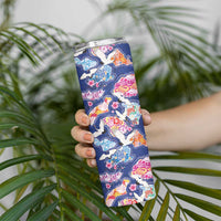 Hawaiian and Japanese Culture Together Skinny Tumbler Hawaiian Archipelago Shape Sea Animals