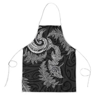 New Zealand Sea Animals with Maori Tribal Tattoo Apron Shark Manta Ray with Silver Fern Black