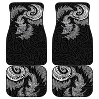 New Zealand Sea Animals with Maori Tribal Tattoo Car Mats Shark Manta Ray with Silver Fern Black