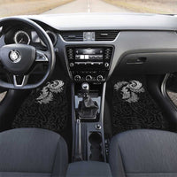 New Zealand Sea Animals with Maori Tribal Tattoo Car Mats Shark Manta Ray with Silver Fern Black