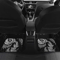 New Zealand Sea Animals with Maori Tribal Tattoo Car Mats Shark Manta Ray with Silver Fern Black