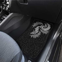 New Zealand Sea Animals with Maori Tribal Tattoo Car Mats Shark Manta Ray with Silver Fern Black
