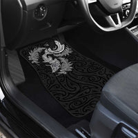 New Zealand Sea Animals with Maori Tribal Tattoo Car Mats Shark Manta Ray with Silver Fern Black