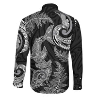 New Zealand Sea Animals with Maori Tribal Tattoo Family Matching Mermaid Dress and Hawaiian Shirt Shark Manta Ray with Silver Fern Black