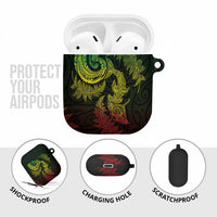 New Zealand Sea Animals with Maori Tribal Tattoo AirPods Case Shark Manta Ray with Silver Fern Reggae