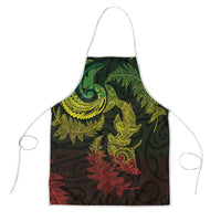 New Zealand Sea Animals with Maori Tribal Tattoo Apron Shark Manta Ray with Silver Fern Reggae