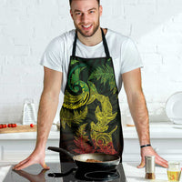 New Zealand Sea Animals with Maori Tribal Tattoo Apron Shark Manta Ray with Silver Fern Reggae