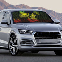 New Zealand Sea Animals with Maori Tribal Tattoo Auto Sun Shade Shark Manta Ray with Silver Fern Reggae