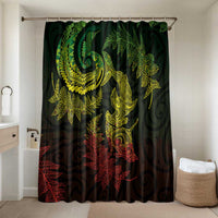 New Zealand Sea Animals with Maori Tribal Tattoo Bathroom Set Shark Manta Ray with Silver Fern Reggae