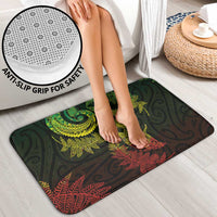 New Zealand Sea Animals with Maori Tribal Tattoo Bathroom Set Shark Manta Ray with Silver Fern Reggae