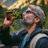 New Zealand Sea Animals with Maori Tribal Tattoo 4 in 1 Can Cooler Tumbler Shark Manta Ray with Silver Fern Reggae