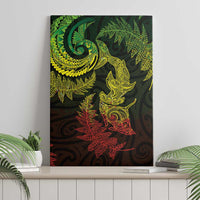 New Zealand Sea Animals with Maori Tribal Tattoo Canvas Wall Art Shark Manta Ray with Silver Fern Reggae