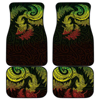 New Zealand Sea Animals with Maori Tribal Tattoo Car Mats Shark Manta Ray with Silver Fern Reggae