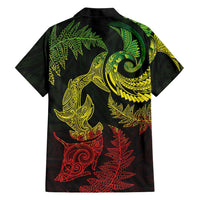 New Zealand Sea Animals with Maori Tribal Tattoo Hawaiian Shirt Shark Manta Ray with Silver Fern Reggae
