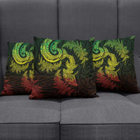 New Zealand Sea Animals with Maori Tribal Tattoo Pillow Cover Shark Manta Ray with Silver Fern Reggae