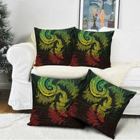 New Zealand Sea Animals with Maori Tribal Tattoo Pillow Cover Shark Manta Ray with Silver Fern Reggae