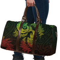 New Zealand Sea Animals with Maori Tribal Tattoo Travel Bag Shark Manta Ray with Silver Fern Reggae