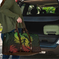 New Zealand Sea Animals with Maori Tribal Tattoo Travel Bag Shark Manta Ray with Silver Fern Reggae